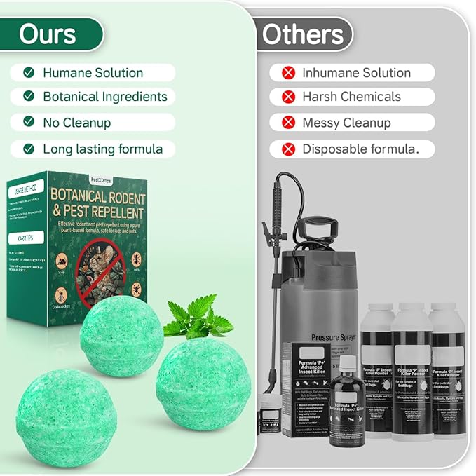 Rodent Mice Repellent, 28 PCS Peppermint Oil Moth Balls for Mouse Rats Deterrent, Natural Pest Control Balls for Skunk, Mole, Squirrel, Safe for Humans & Pets, Indoor and Outdoor Use