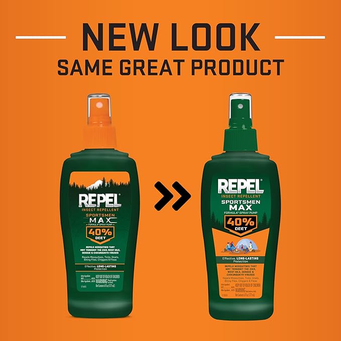 Repel Insect Repellent Sportsmen Max Formula Spray Pump 40% DEET, 6-Ounce, 12-Pack ,Yellow, 72.0 Fl.Oz