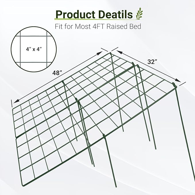Cucumber Trellis for Raised Bed, 48" L x 32" W Garden Trellis for Climbing Plants Outdoor with Support Structures, A Frame Trellis for Climbing Vegetables Peas, Vine, Bean