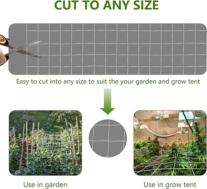Professional Garden Trellis Netting Bulk Roll - 4ft x 3280ft Heavy-Duty Garden Netting for Climbing Plants,Garden Melons Vegetables, Grape Racks, Hydroponic