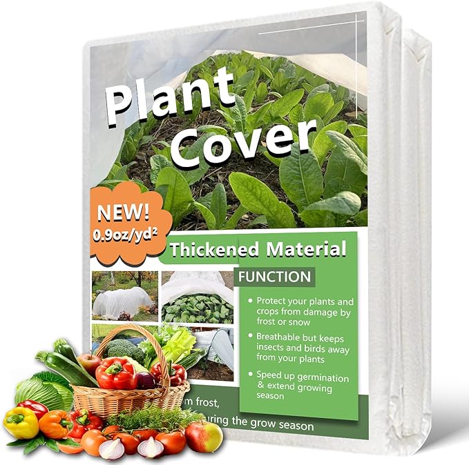 Plant Covers Freeze Protection 7 x 25 Ft, Thick Frost Cloth for Outdoor Plants, Winter Plant Blankets and Frost Covers for Garden Frost Protection, Floating Row Cover