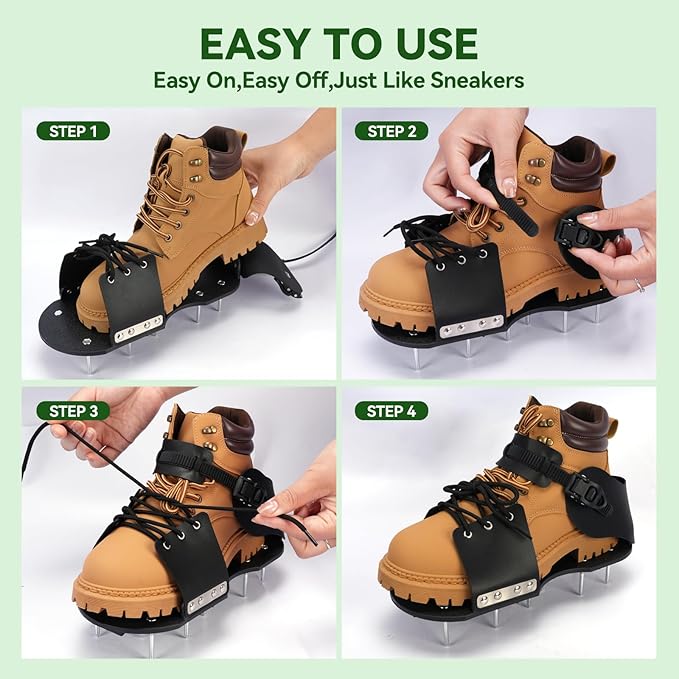 HFH Lawn Aerator Shoes for Grass,Aeration Shoes for Lawn,Spike Shoes for Lawn Aerating (Shoelace)
