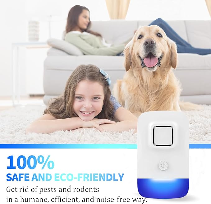 Ultrasonic Pest Control Repeller Plug in, Electronic Rodent Repellent for Indoor Home, Mosquito Repellent, Cockroach Killer, Spider Repellent (4 Pack)