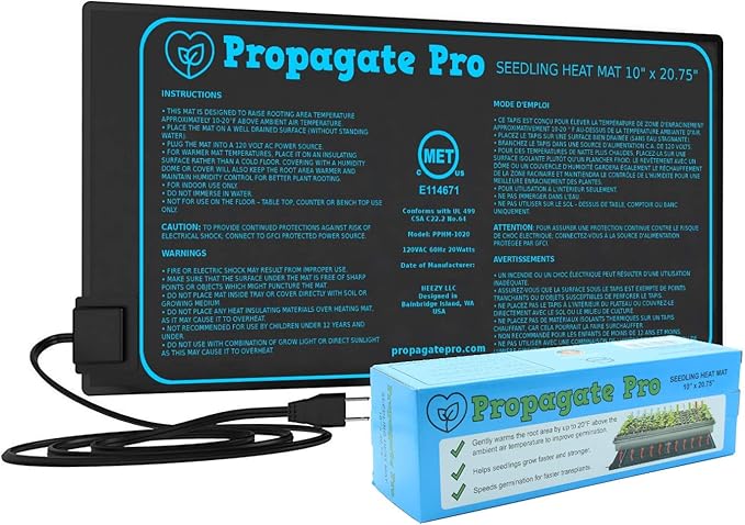 Seedling Heating Mat | Fits (1) Standard 1020 Tray | Germination Grow Heat Pad for Seed & Starter Plants Soil Warmer for Indoor Home Gardening (10x20 Single)