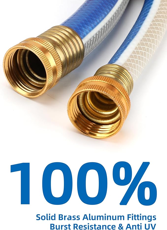 Short Leader Blue Garden Hose 3/4 in. x 3 ft.-Kink Free, Leakproof, Male/Female, 400PSI Burst -Heavy Duty Durable Flexible Lightweight Water Pipe for Gardening, Lawn Care & Equipment Connection