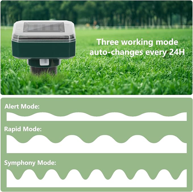 Mole Repellent Solar Powered, 8 Pack Waterproof Ultrasonic Gopher Vole Repellent Outdoor, Rat, Squirrel, Skunk, Repellent for Lawn Garden Yard