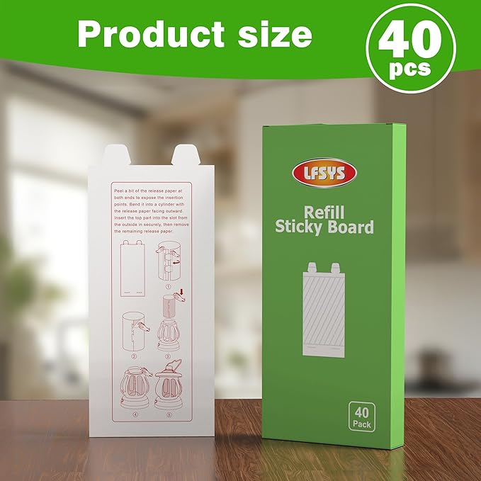 40 Pack Refill Sticky Paper for Camp Lantern UV Light Fly Trap – Easy to Install