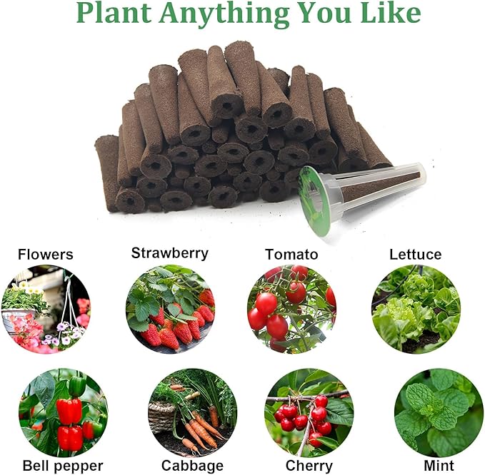 Coolrunner 66 PCS Hydroponic Pods Kit, Seed Pods Kit for Aerogarden, Grow Anything Kit, Hydroponics Garden Accessories with 15 Baskets, 20 Stickers, 15 Sponges, 1 Tweezers, 15 Planting Cove