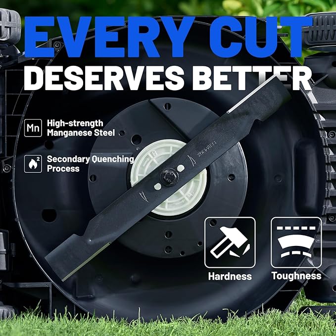 Electric Lawn Mower, Self-propelled Lawn Mower Cordless 40V(2 * 20V) 18.5" Brushless Mower with Electric Cutting Height Adjustment, Higher Rotation Speed, 4 x 4.0Ah Battery and Rapid Charge Included