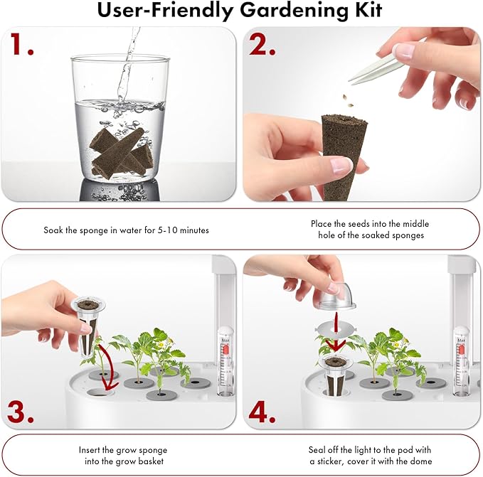 LYKOCLEAN Strawberry Seed Pods for AeroGarden, Ahopegarden, iDOO Hydroponics Growing System, 350 Seeds+ Including Red Cherry Tomato Golden Cherry Tomato, White Strawberry, Red Strawberry (12-Pods)