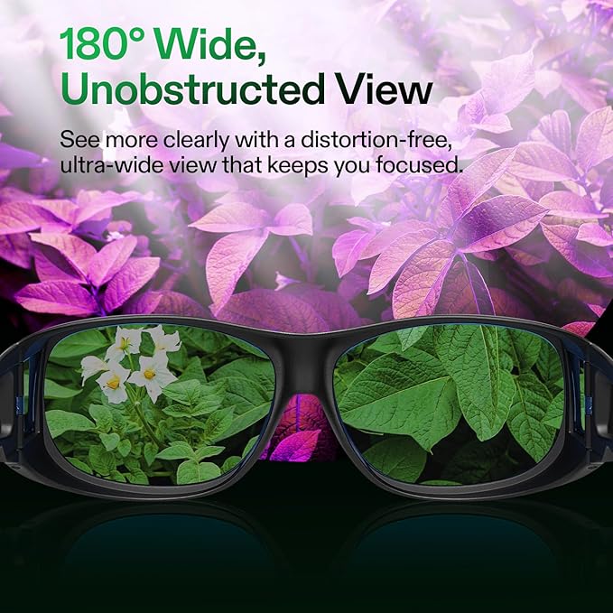 VIVOSUN Grow Room Glasses, Indoor Hydroponics LED Grow Light Glasses, Anti-UV Glasses for Visual Eye Protection, 2pcs