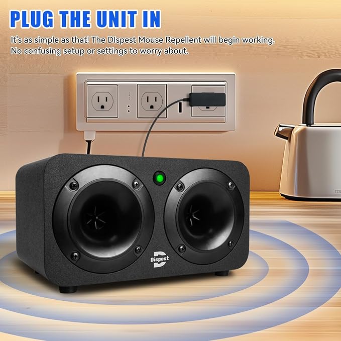 High Power Effective Plug-in Ultrasonic and Bionic, Rodent, Mouse Repeller for Building,Warehouse,Garage, Attic,Restaurant,Supermarket, and More. Coverage up to 2000 Square Feet When No Barriers
