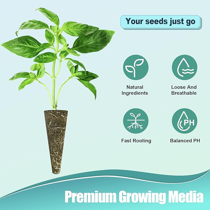 100pcs Seed Pod Kit for Aerogarden, Grow Anything Kit with 50pcs Grow Sponges, 50pcs Pods Labels, Hydroponics Pods Replacement Compatible with Hydroponics Growing System from All Brands
