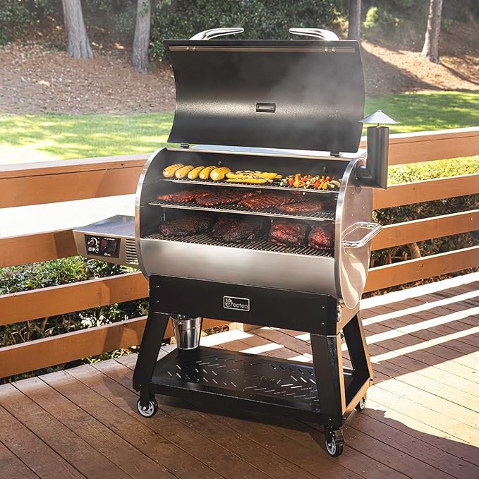 recteq Pellet Grill Smoker - Flagship 1600, Wood Pellet Smoker, BBQ, Wi-Fi Smart Grill, 1600 Sq. In. Cook Space, 40 lbs Hopper, Grilling Basics Bundle