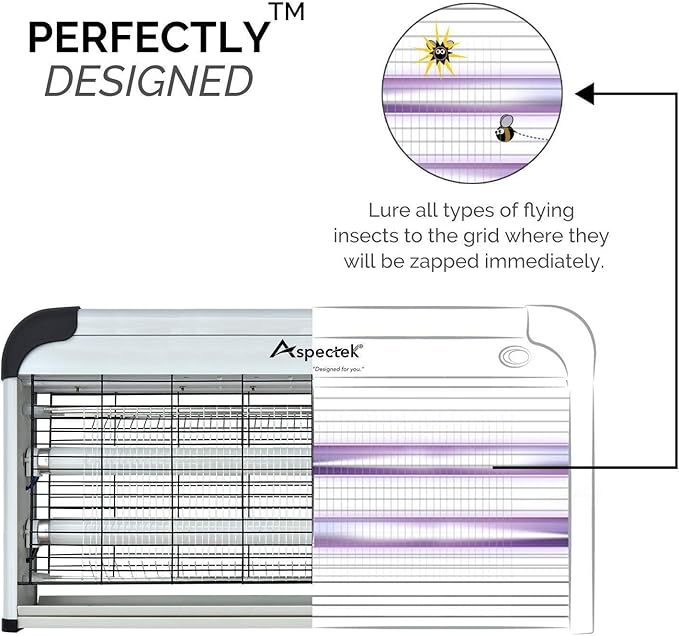 ASPECTEK Electronic Bug Zapper 40W, Insect Fly Killer - Powerful Mosquito Zapper, Moth Trap - Indoor Use