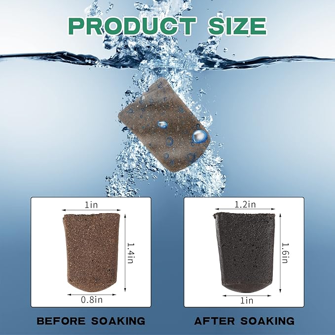Amyhill Hydroponic Sponges Grow Starter Pods Organic Growth Sponge Starter Plugs for Plant Cloning Growing (50 Pcs)