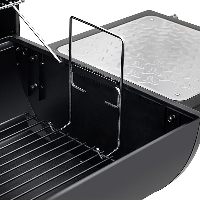 Royal Gourmet CC1830M 30 Inch Barrel Charcoal Grill with Offset Smoker & Warming Rack, Outdoor BBQ Grill with 811 Sq. In. Grilling Space for Backyard, Patio and Parties, Black