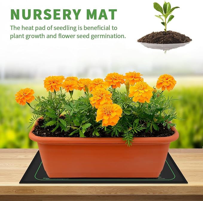 Seedling Heat Mat for Seed Starting, 10" x 20.75" 21W Waterproof Heating Pad for Indoor Tray Plants,Safe & Durable Warm Mats for Hydroponics Germination
