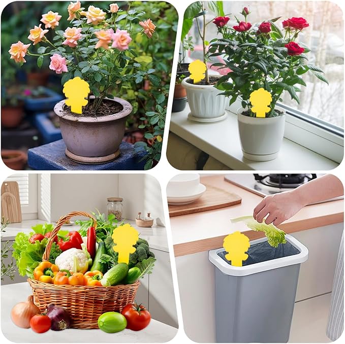 58 Pcs Ice Cream Shaped Gnat Traps, Novel Design for Easy and Conveinent Use, Yellow Sticky Traps for Fungus Gnat, Fruit Fly & Flying Insect, Ideal for Plants & Kitchens, Super Sticky, Kid & Pet Safe