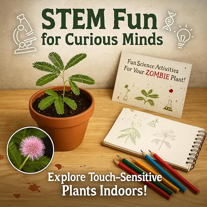 Zombie Plant Seed Packets β Grow a Live Sensitive Plant That Plays Dead When Touched! Indoor Plant Seeds & Educational STEM Activity | House Plant Seeds | Unique Garden Seeds β 2 Pack