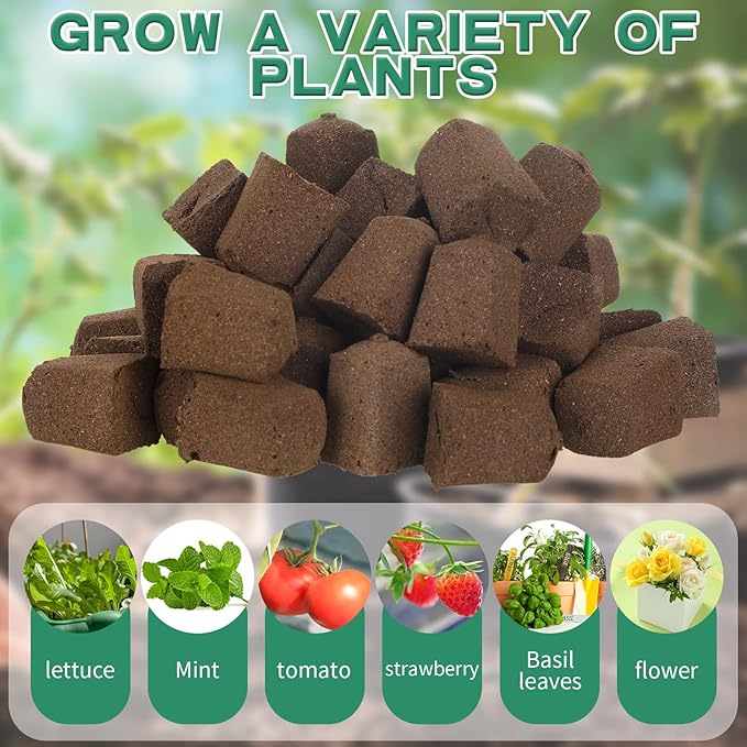 Amyhill Hydroponic Sponges Grow Starter Pods Organic Growth Sponge Starter Plugs for Plant Cloning Growing (50 Pcs)
