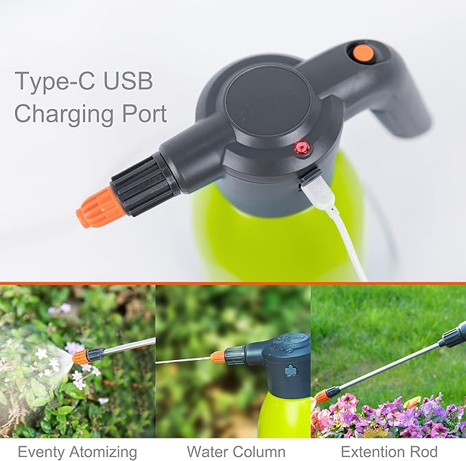 ES2-PRO Electric Spray Bottle 2L/0.5Gallon, Rechargeable Battery Powered Sprayer Spray 60 Bottles On a Single Charge, Automatic Plant Mister,Pump Sprayer,Indoor Watering Can for Plants