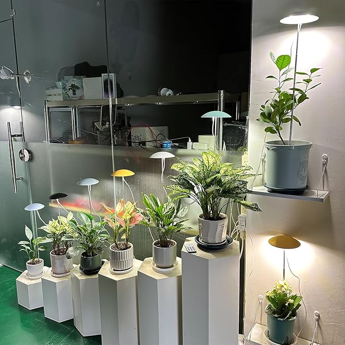 LED Grow Lights for Indoor Plants, Smart USB Small Full Spectrum Plant Lights with Remote, Height Adjustable, Auto On/Off Timer, Ideal for Home Decoration, Black