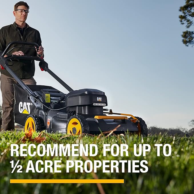 Cat DG671 60V 21” Self-Propelled Cordless Lawn Mower 3-In-1 Cutting Modes, Brushless Battery Lawn Mower with TorqLogic, Easy-Adapt Self-Propelled Lawn Mower – Battery & Charger Included
