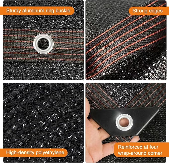 Storystore 40% Shade Cloth with Grommets, 6.5Ft x 20Ft Garden Mesh Shade Tarp Sun Shade Net for Greenhouse, Cover, Patio, Plant, Flower, Chicken, Coop