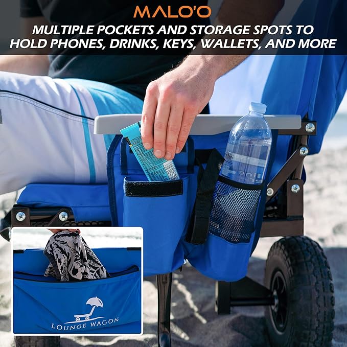 The Lounge Wagon – The Only Wagon That Converts into a 2-Person Chair - 3-in1 cart - Included Cargo net- Ultimate Beach Wagons– Beach Chairs for Adults – Sports Wagon(Umbrella Sold Separately)…
