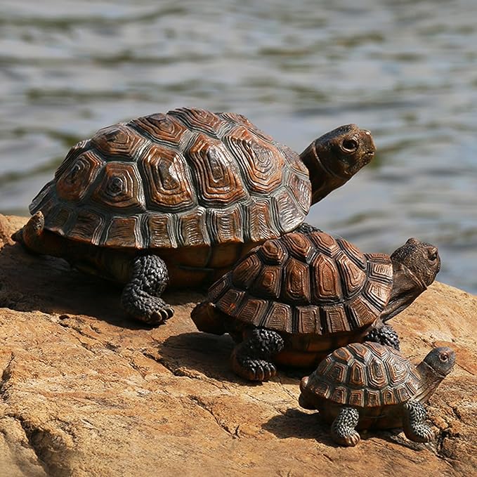 AETVRNI Turtle Figurine Garden Statue Resin Animal Sculpture Realistic Turtle of Polyresin Garden Patio Lawn Yard Outdoor Decorative,L
