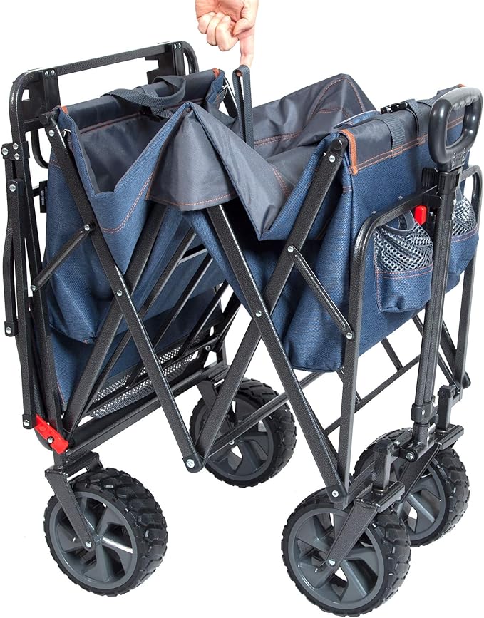 Mac Sports Push Pull Wagon Denim Blue