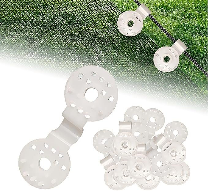 Shade Cloth Clips, 2025 Shade Cloth Heavy Duty Lock Grip Shade Cloth Fix Plastic Clamp, Tarp Clips Fence Fabric Clips Greenhouse Shade Cloth Clips for Garden Netting Sun Shade Net (White, 100Pack)