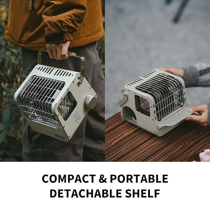 Naturehike Portable 3-in-1 Camping Heater, 3750 BTU Butane Tent Heater with Insulated Shelf & Handle