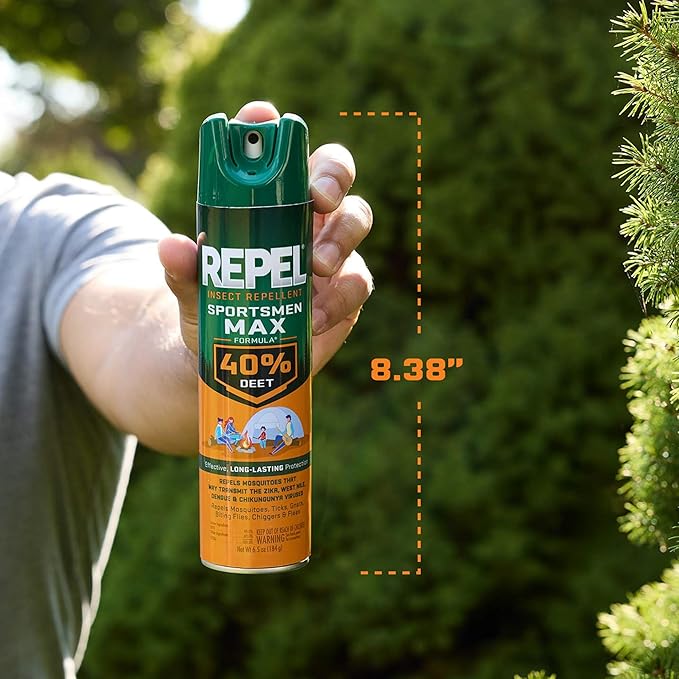 Repel Insect Repellent Sportsman Max Formula, Repels Mosquitoes, Ticks, Gnats, Biting Flies, 40% DEET (Aerosol Spray) 6.5 fl Ounce