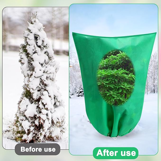 DQS 3 Pack Plant Covers Freeze Protection, 23.6" x 31.4" Winter Frost Protection Blankets Frost Cloth,Suitable for Outdoor Winter Frost, Cold Weather, shrubs, Trees, Jackets, and coverings