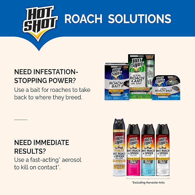 Hot Shot Ultra Liquid Roach Bait 6 Count, Kills In Hours, 6 Pack