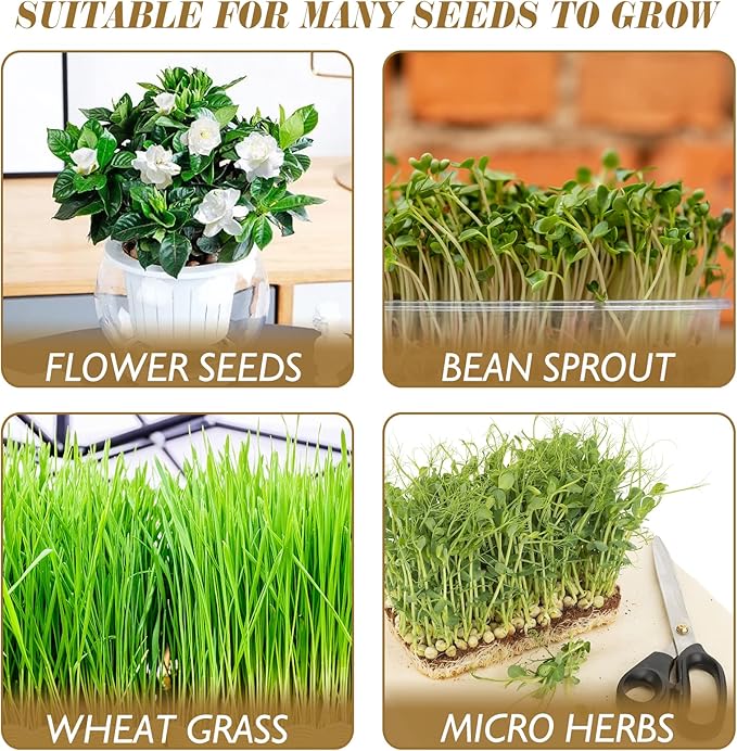 Halatool 10PCS Jute Grow Mat,Natural Hemp Mats for Growing Microgreens,10" X 10" Hydroponic Grow Pads for Micro Greens Growing Trays,Indoor Sprouting kit for Wheatgrass Sprouts