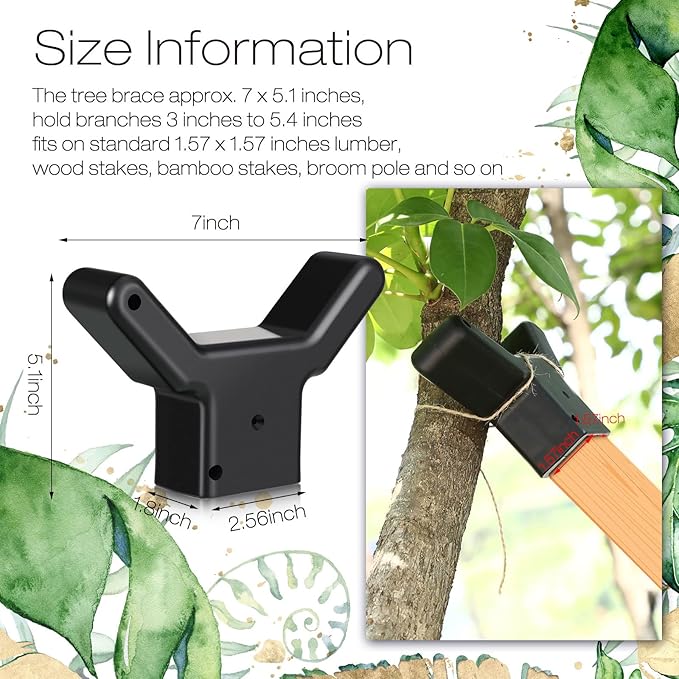 Yungyan 8 Pcs Tree Support, Plastic Fruit Branch Support Device Brace Prevent Breaking for Vineyards Ornamental Gardens Orchards Fits on Standard 1.57 x 1.57 Inch Lumber (Grey)