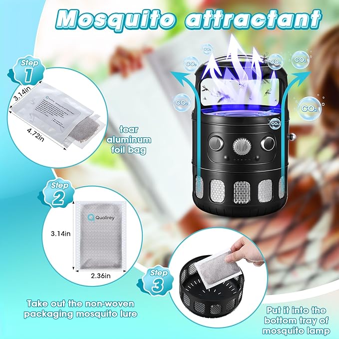 18 Pack Mosquito Attractant in Bulk, Lure for Bug Zapper Bait Refill Compatible with All Mosquito Trap Enhances Catch Rates for Indoor Outdoor Traps, Safe and Long Lasting