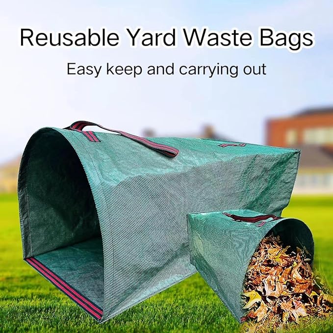 2 PACK Leaf Bag,Lawn Bags,Reuseable Yard Waste Bag, Heavy Duty Lawn and Leaf Bag With Gardening Gloves,40 Gallons Yard Bags for Leaves Lawn Grass Clippings Camping