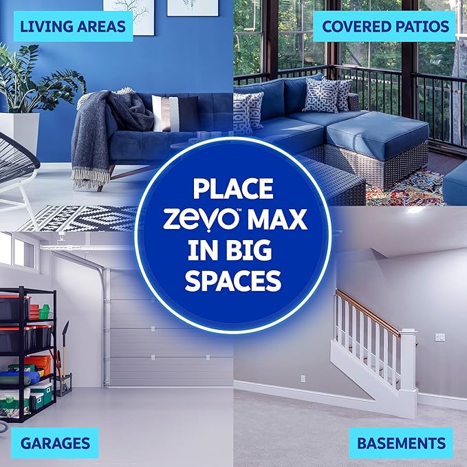 Zevo MAX Bug Catcher & Fly Trap for Indoors - Flying Insect Trap for Gnats, House & Fruit Flies - Use in Any Room - No-Mess Disposal (1 Plug in Base & 6 Cartridges)