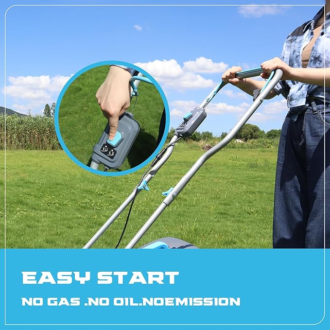 40V Cordless Lawn Mower with Brushless Motor - 13 Inch Lightweight 2-in-1 Push Mower, 5 Adjustable Cutting Heights, Low Noise & 40V Lithium-Ion Battery Included, Ideal for Small Yards
