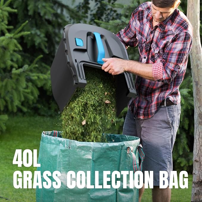 2x20V 17.9 inch Electric Lawn Mower Cordless, Brushless Push Lawn Mower with 6-Position Cutting Height Adjustment, 2x4.0Ah Battery & Dual Charger Included