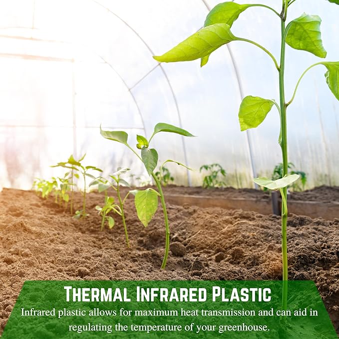 Farm Plastic Supply - Clear IRAC Greenhouse Plastic Sheeting - 6 Mil - (50' x 60') - 4 Year UV Resistant Infrared Anti-Condensate Green House Covering Thermal Greenhouse Plastic 6 mil