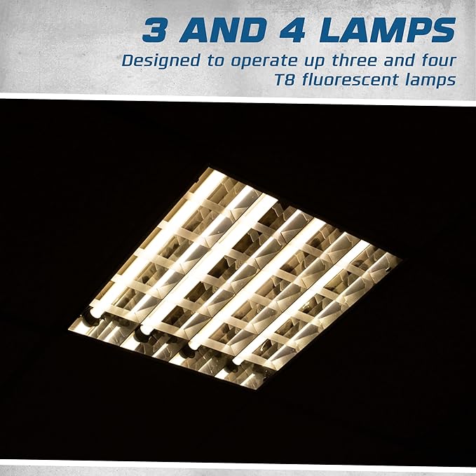 OHLECTRIC 10 Pack - Replacement for Sylvania Ballast QTP4X32T8/UNV ISN-SC, Philips ICN-4P32-N, Keystone KTEB-432-UV-IS-N-P, for 4 Fluorescent T8 Lamps - 120-277V - 32 Watt