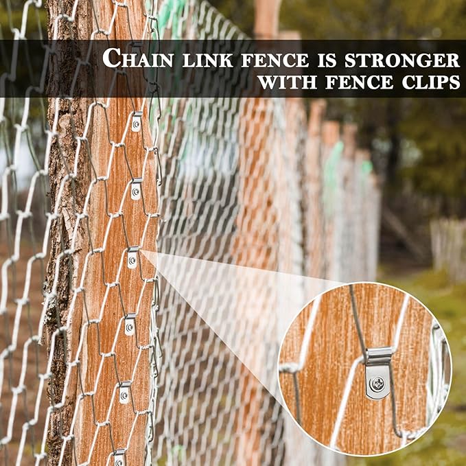 BESTEEL Upgraded 200 Pcs T304 Stainless Steel Wire Clips Cord Clamp Agricultural Fencing Fence Wire Clamps for 4, 6, 8, and 10-16 Gauge Wire Fencing Livestock Fencing clips for Wood, Metal or Vinyl