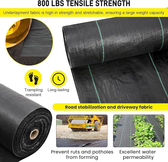Driveway Fabric, 3x300 ft Road Fabric Commercial Barrier Fabric, Landscape Fabric Heavy Duty 4OZ French Drain Fabric for Erosion Control,Landscape Fabric,Construction Projects