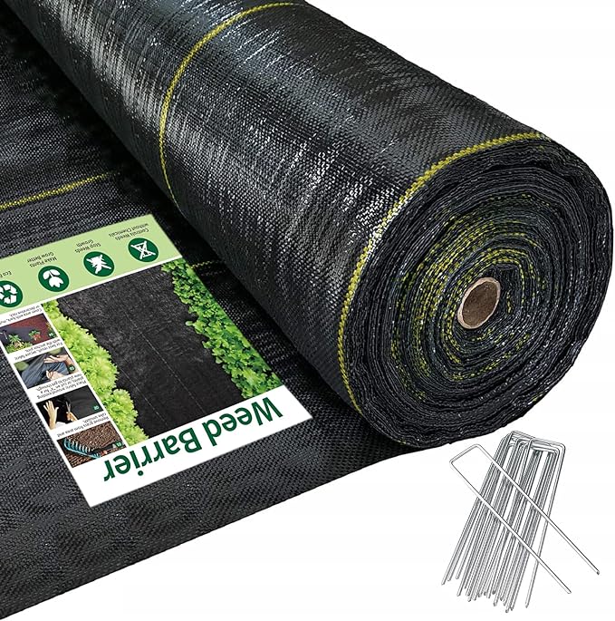 3ft x100ft Black Weed Barrier Landscape Premium Fabric-Heavy Duty Woven Ground Cloth with Superior Permeability Weed Control Convenient Design