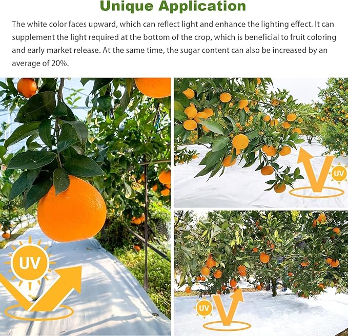4x50ft Weed Barrier Fabric & Landscape Fabric,5.8oz Heavy-Duty Non-Woven Ground Cover, Easy Setup Weed Control Mat for Garden, Yard, Farm, Orchard, Fruit Trees